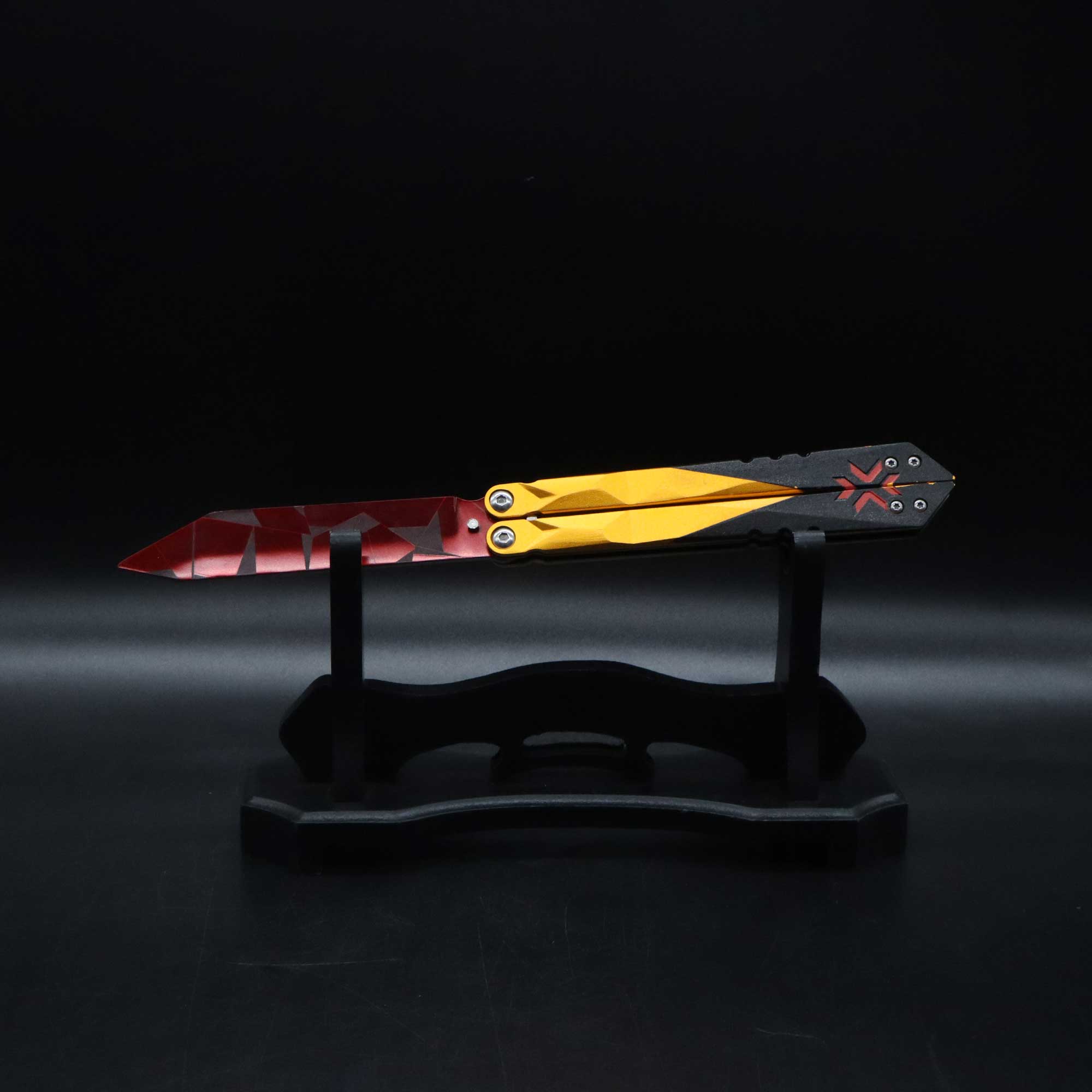 Metal Champion Butterfly Knife Blunt Blade Balisong Trainer Display Fan Art - Tophatter Daily Deals