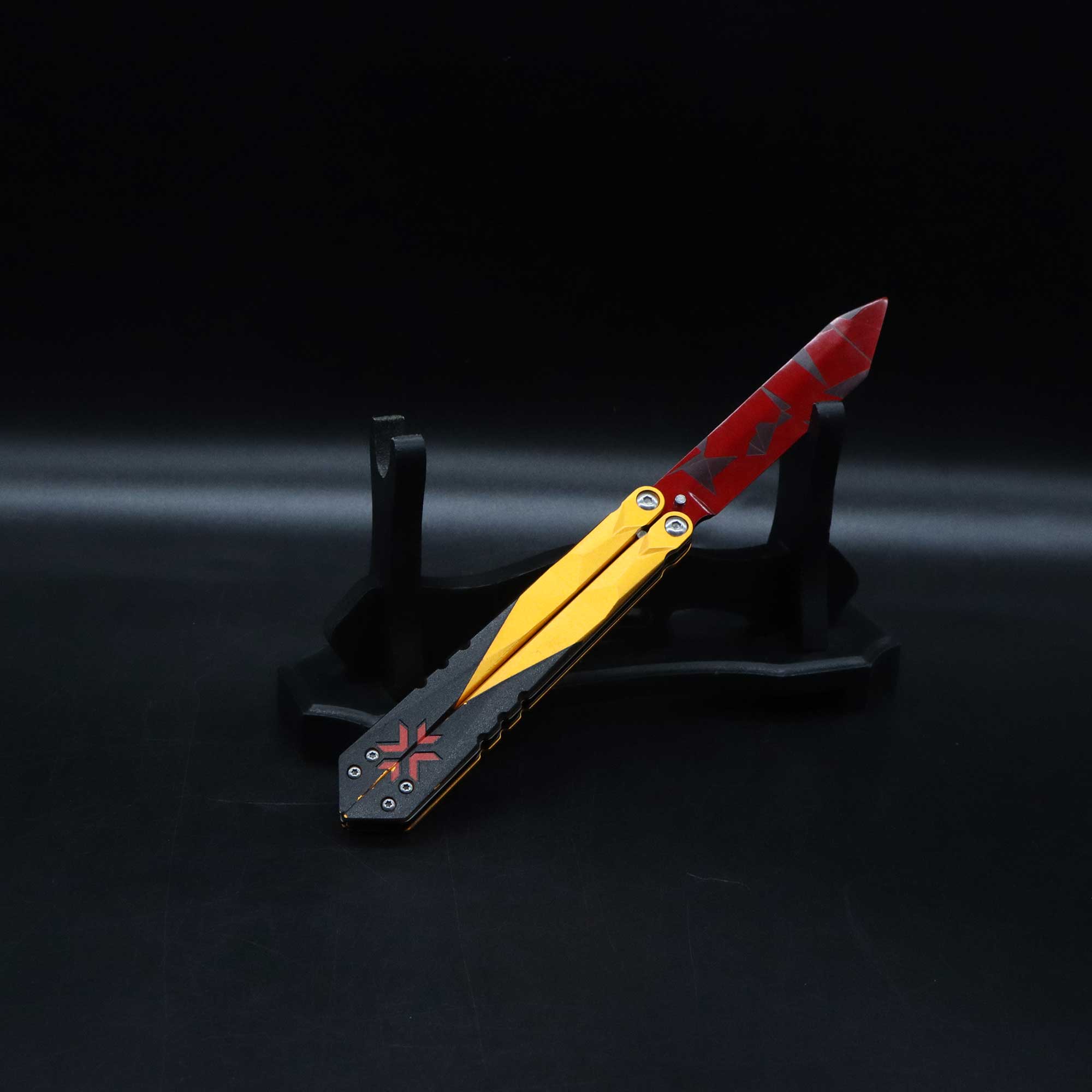 Metal Champion Butterfly Knife Blunt Blade Balisong Trainer Display Fan Art - Tophatter Daily Deals