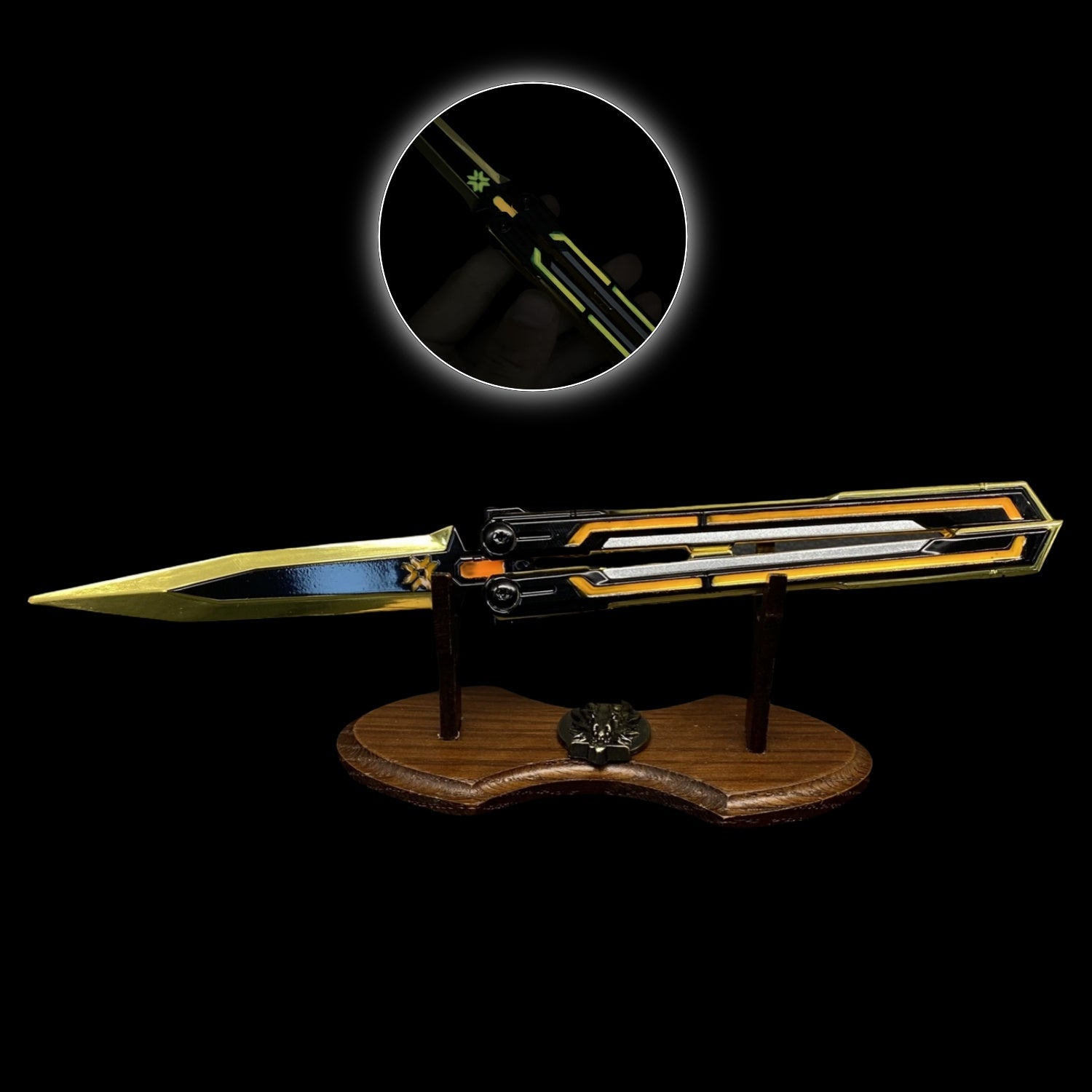 Champions 2025 Butterfly Knife Alloy Replica Luminous Knife & Stand - Tophatter Daily Deals