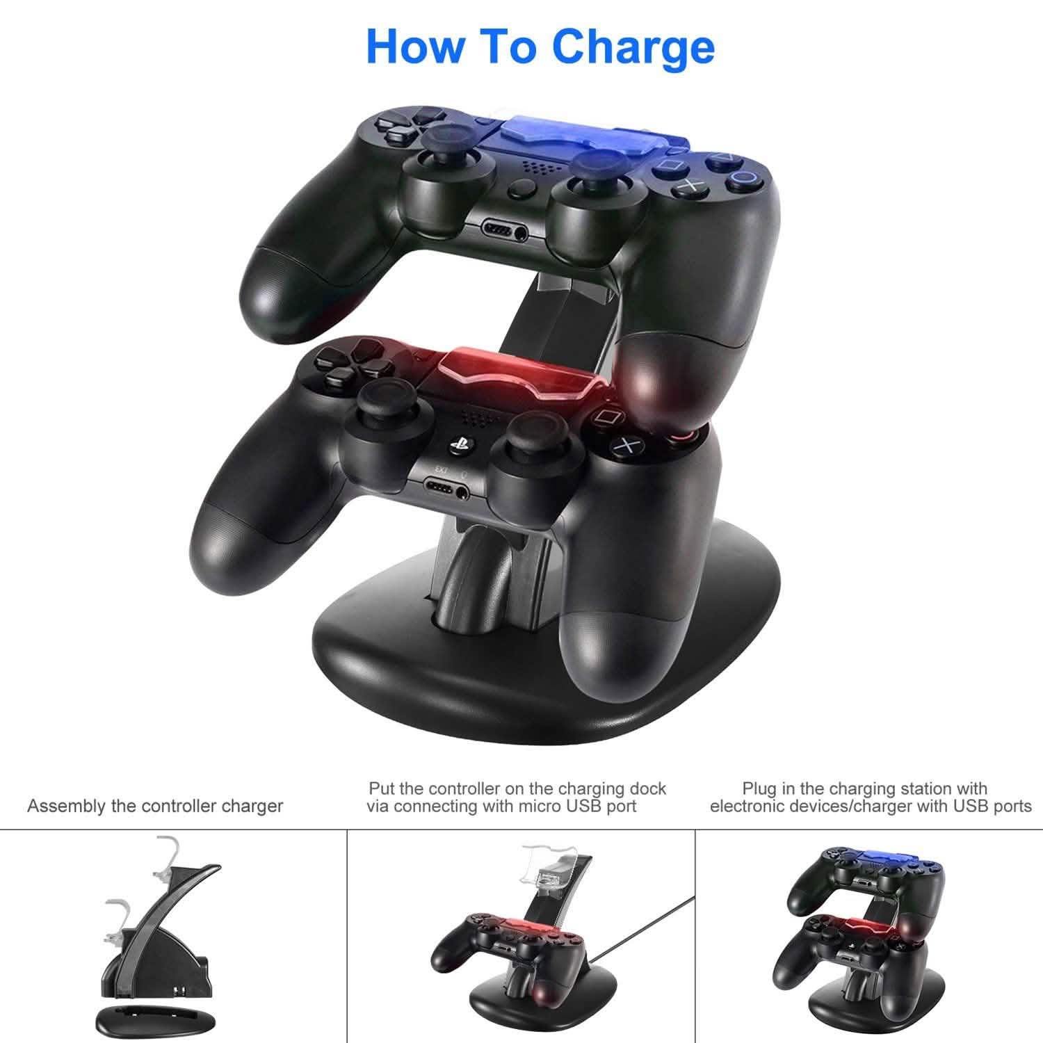 Charging Dock Station Dual Micro USB Stand for PS4 Pro Video Games & Consoles - Tophatter Daily Deals