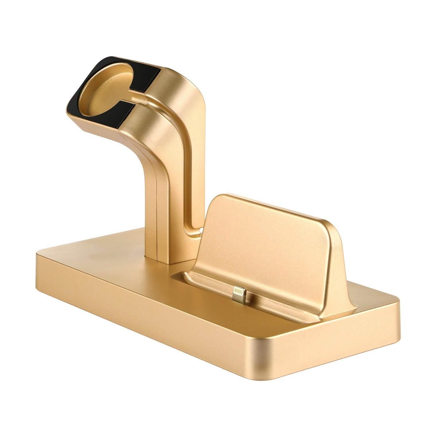 Charging Stand Dock Holder for iPhone and Apple Watch Gold Mobile Accessories - Tophatter Daily Deals