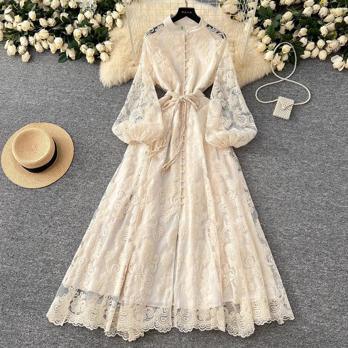 Charming floral lace dress is Elegant and Exquisite Clothing Maxi Dresses - Tophatter Daily Deals