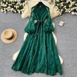 Charming floral lace dress is Elegant and Exquisite Clothing Green Maxi Dresses - Tophatter Daily Deals