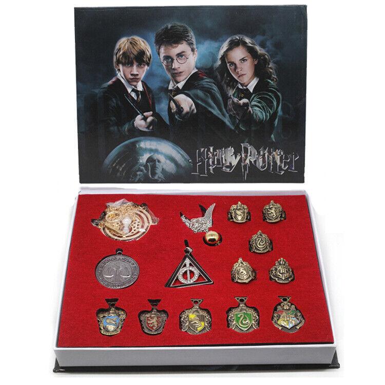 Dumbledore Xmas Gift - 15pc Harry Potter Collect Box Magic Wand Badge Necklace Set 14Pcs Magic Set Festive & Franchise - Tophatter Daily Deals