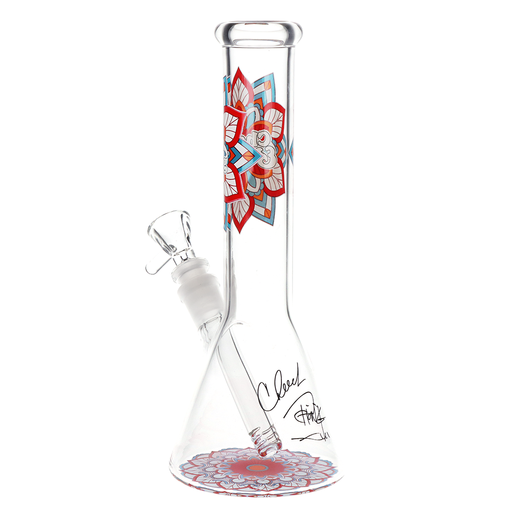 Cheech & Chong Glass Beaker Bong | Mandala Glow Bongs - Tophatter Daily Deals