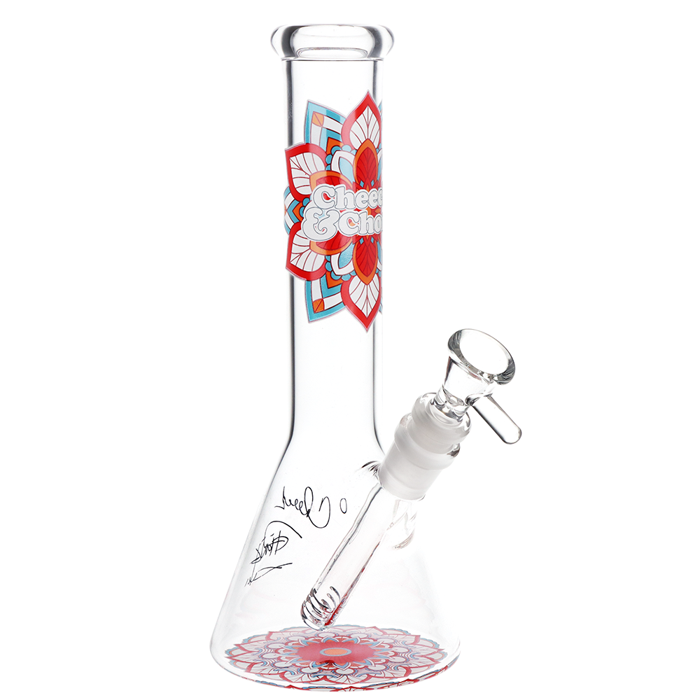 Cheech & Chong Glass Beaker Bong | Mandala Glow Bongs - Tophatter Daily Deals
