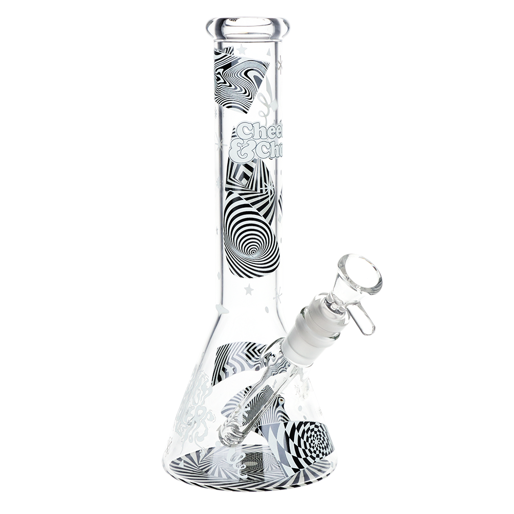 Cheech & Chong Glass Beaker Bong | Optical Illusion Glow Bongs - Tophatter Daily Deals