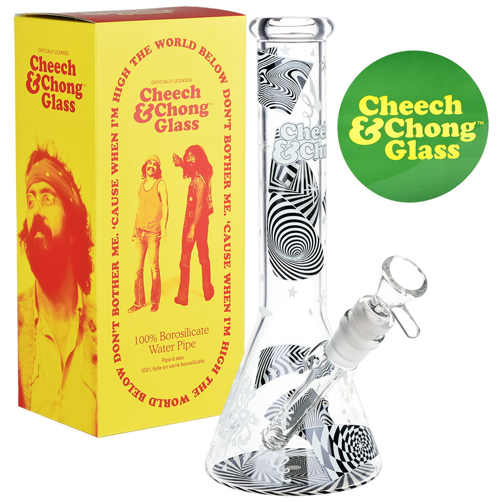 Cheech & Chong Glass Beaker Bong | Optical Illusion Glow Bongs - Tophatter Daily Deals