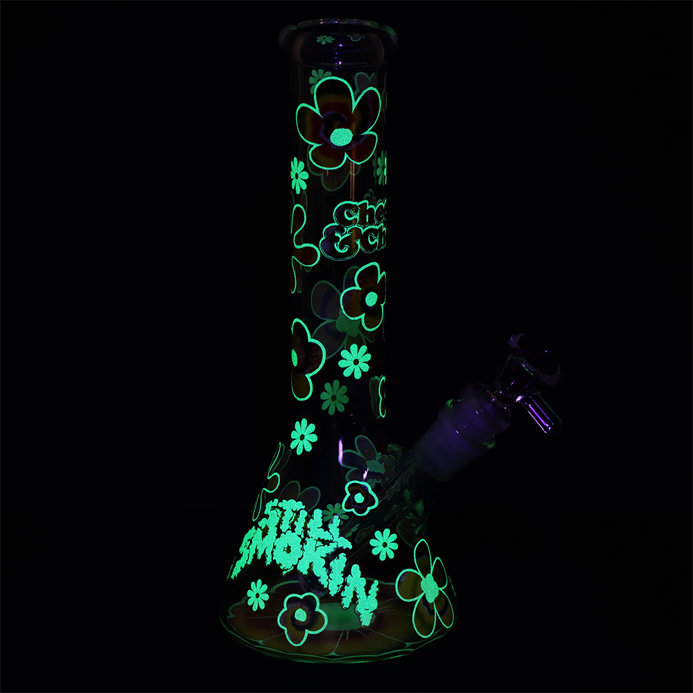 Cheech & Chong Glass Beaker Bong | Tie Dye Glow Bongs - Tophatter Daily Deals