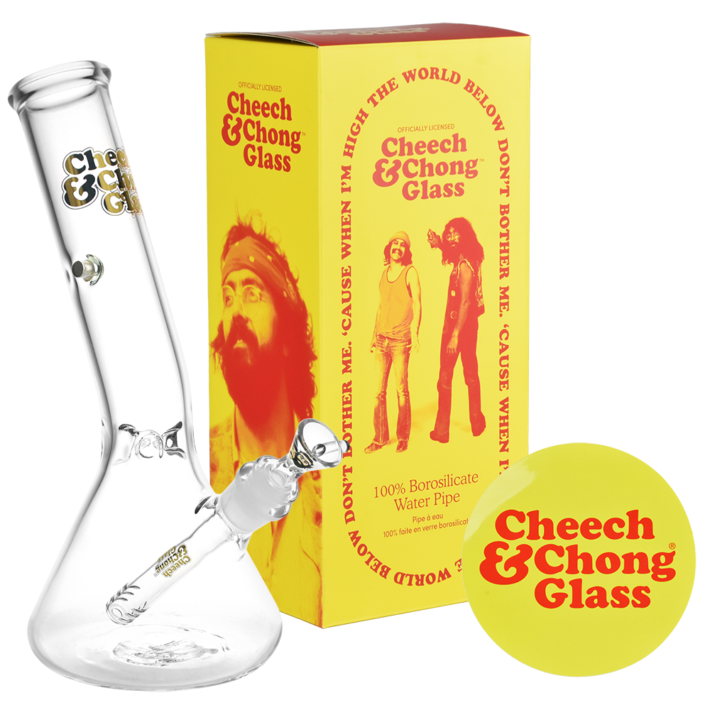 Cheech & Chong Glass Beaker Bong | Basketball Jones Chillax Transparent Clear Glass Bongs - Tophatter Daily Deals