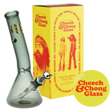 Cheech & Chong Glass Beaker Bong | Basketball Jones Chillax Transparent Gray Glass Bongs - Tophatter Daily Deals