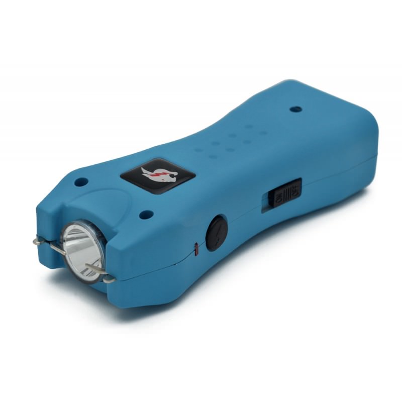 Slim Max Power Blue Stun Gun Mini Rechargeable, LED Light & Case - TOPHATTER'S ARMORY DEALS Collectible Weapons - Tophatter Daily Deals