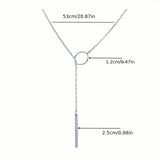 Chic Ethnic-Inspired Alloy Circle & Rod Pendant Necklace Necklaces - Tophatter Daily Deals