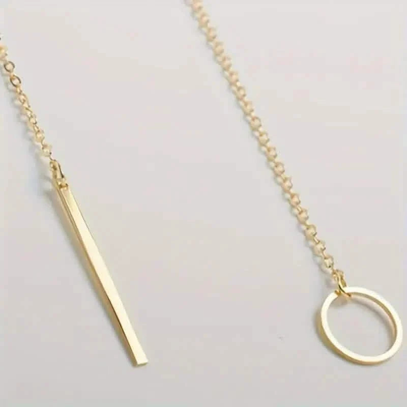 Chic Ethnic-Inspired Alloy Circle & Rod Pendant Necklace Necklaces - Tophatter Daily Deals
