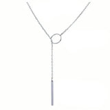 Chic Ethnic-Inspired Alloy Circle & Rod Pendant Necklace Silver Necklaces - Tophatter Daily Deals