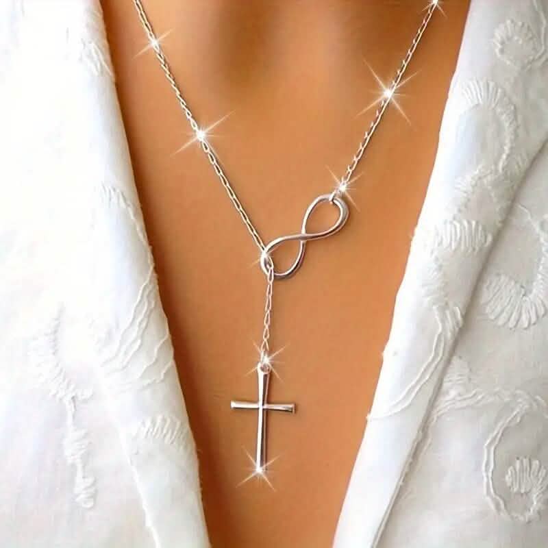 Chic Vintage-Inspired Infinity Cross Pendant Necklace Necklaces - Tophatter Daily Deals