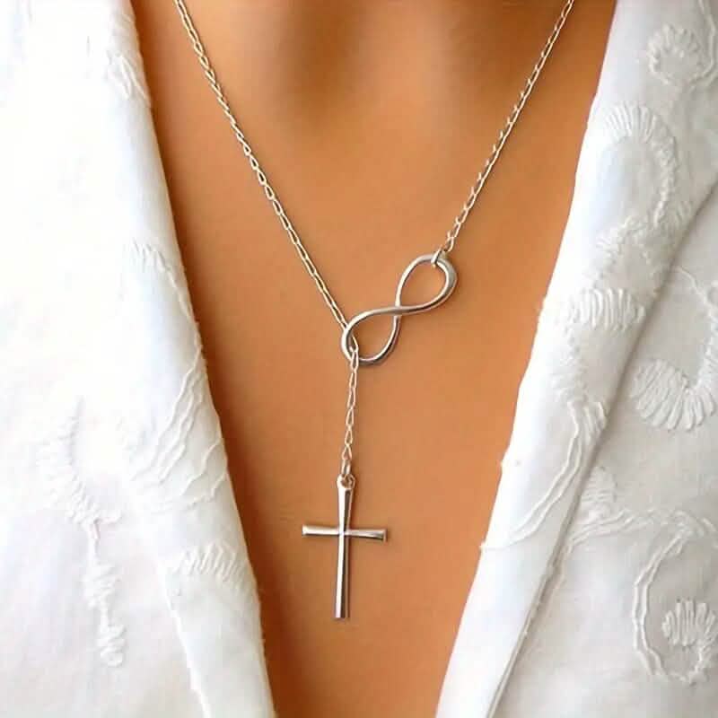 Chic Vintage-Inspired Infinity Cross Pendant Necklace Necklaces - Tophatter Daily Deals