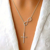 Chic Vintage-Inspired Infinity Cross Pendant Necklace Necklaces - Tophatter Daily Deals