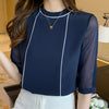 Blue Chiffon Blouse Shirt Blouses - Tophatter Daily Deals