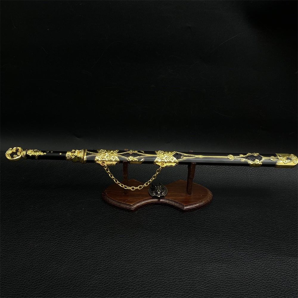 Cool Weapons Chinese Style Swords Metal Tiny Sword Replica 8 Options Uncarverd Sword & Stand - Tophatter Daily Deals