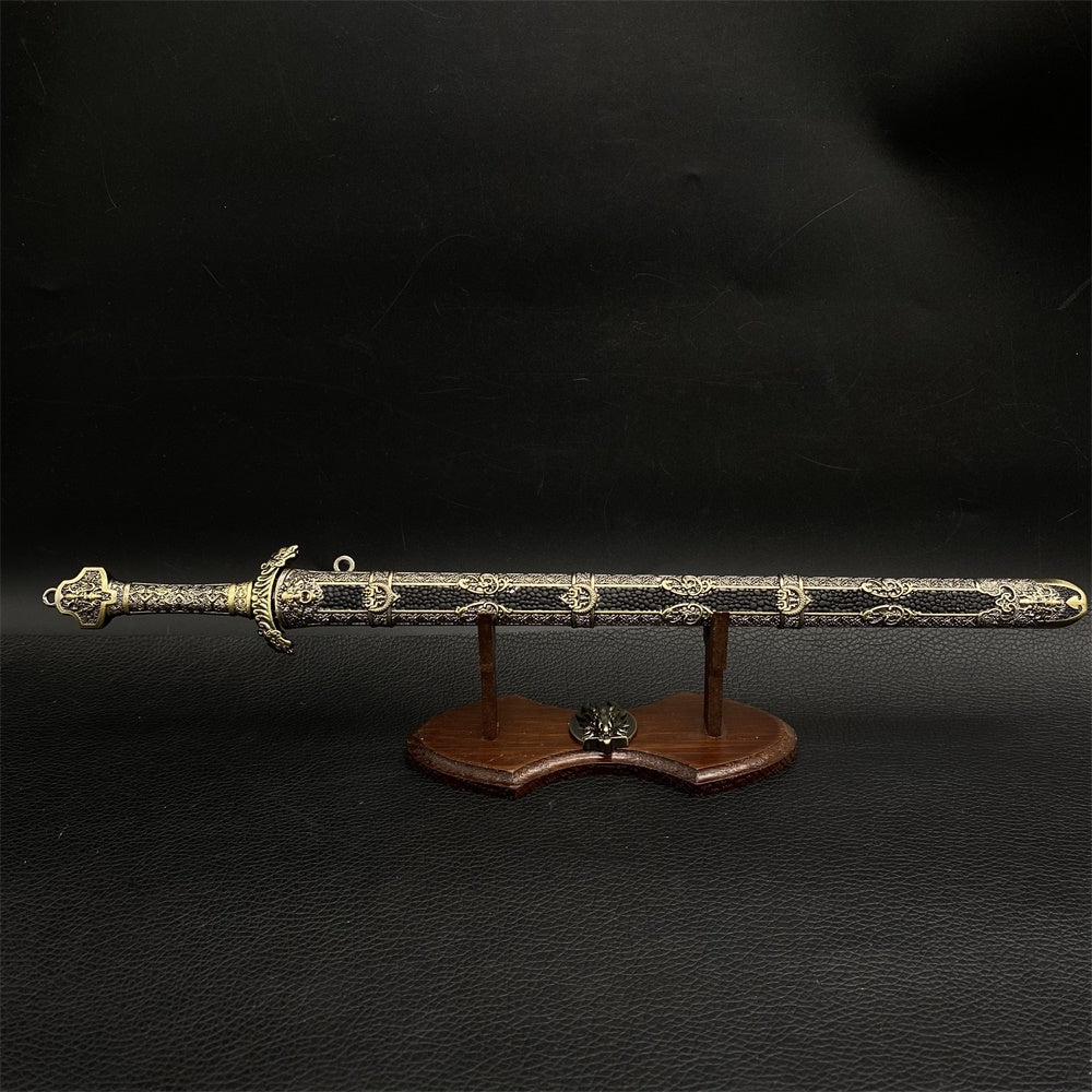 Cool Weapons Chinese Style Swords Metal Tiny Sword Replica 8 Options Heavenly King Sword & Stand - Tophatter Daily Deals