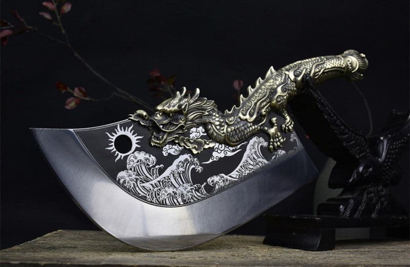 Chivalry Knife Bone Cutting Knife Green Dragon Full Brass Handle - Tophatter Daily Deals