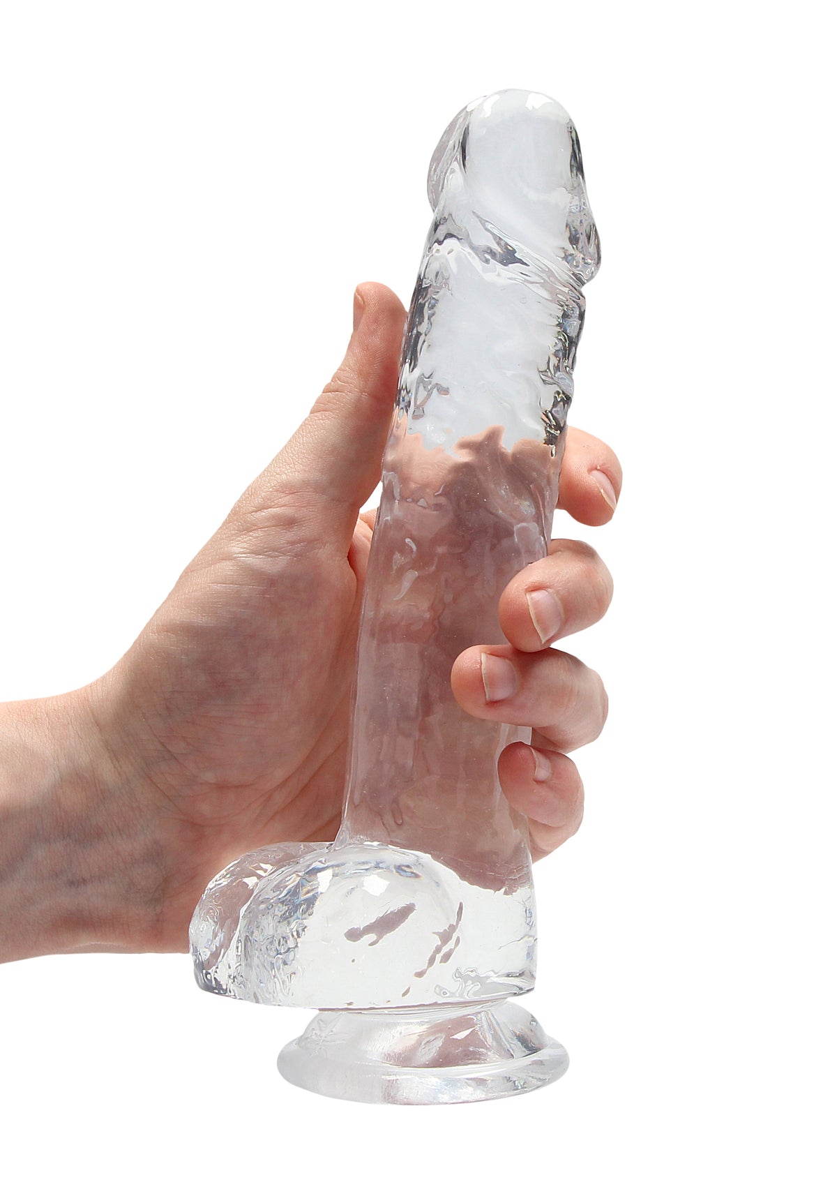 REALROCK Crystal Clear 8 Inch Realistic Dildo with Balls – Body-Safe Dildo > Dildos > Realistic Dildos - Tophatter Daily Deals