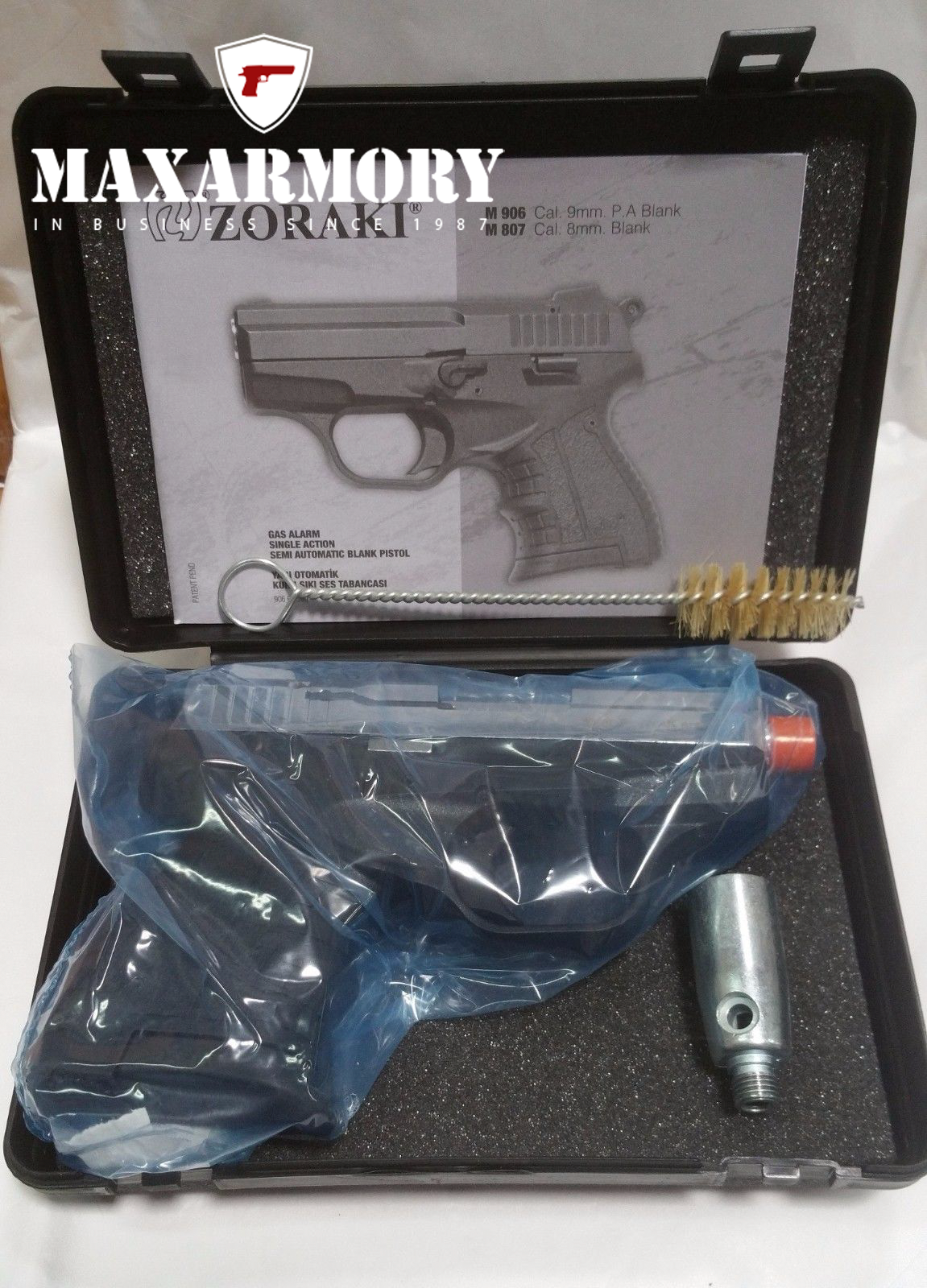 Zoraki 906 Chrome - Front Firing 9mm Blank Gun - Tophatter's Weapons'N'Deals Blank Firing Replica Guns - Tophatter Daily Deals