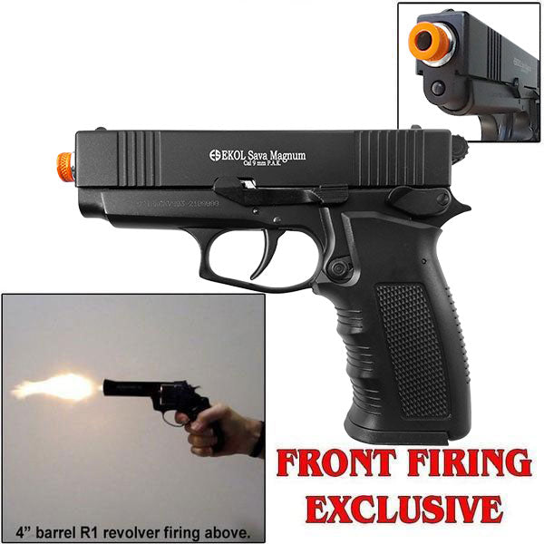 EKOL Sava Magnum Black - Front Firing 9mm Blank Gun - Tophatter's Weapons'N'Deals Blank Firing Replica Guns - Tophatter Daily Deals