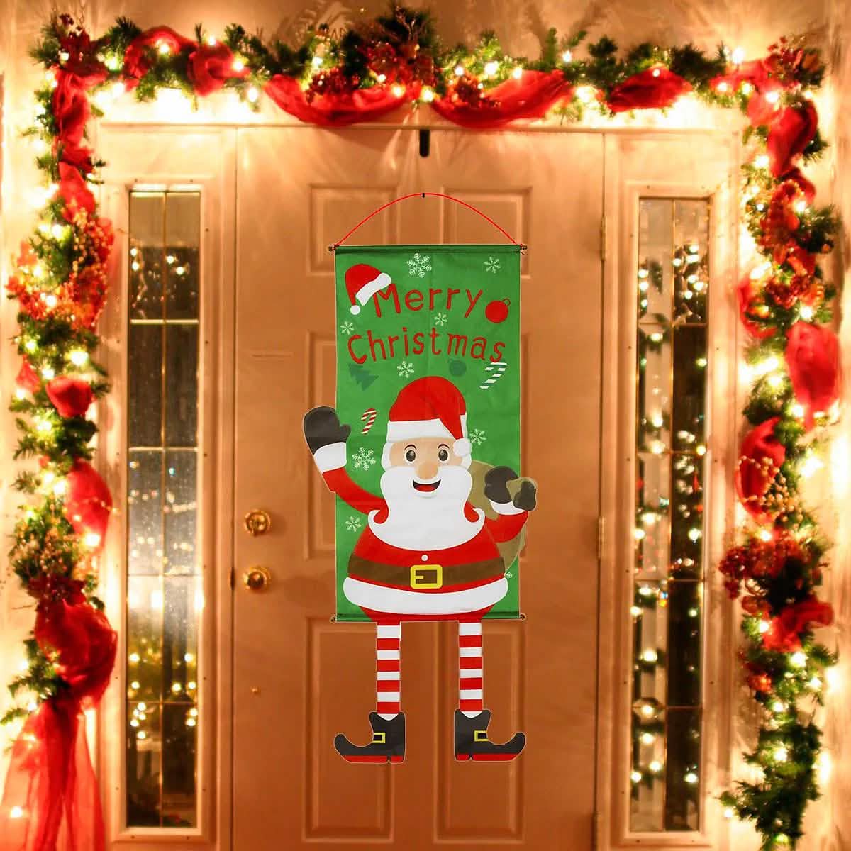 Christmas Door Hanging Flag Decor Seasonal Decor - Tophatter Daily Deals