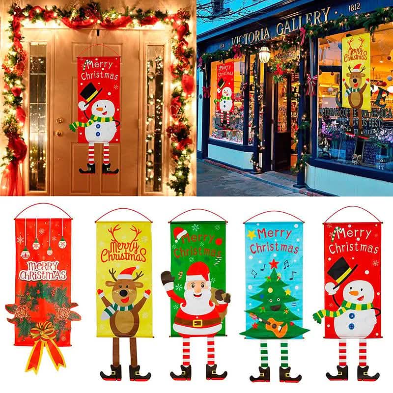 Christmas Door Hanging Flag Decor Seasonal Decor - Tophatter Daily Deals