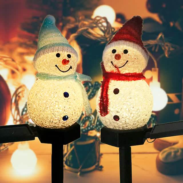 Christmas Snowman Light Solar Seasonal Decor - Tophatter Daily Deals