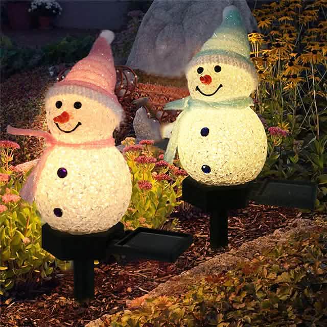 Christmas Snowman Light Solar Seasonal Decor - Tophatter Daily Deals
