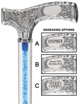 Make It Yours: Color Invisible Clear Shaft w/ Premium Chrome Brass Cane Clear Lucite Walking Canes - Tophatter Daily Deals