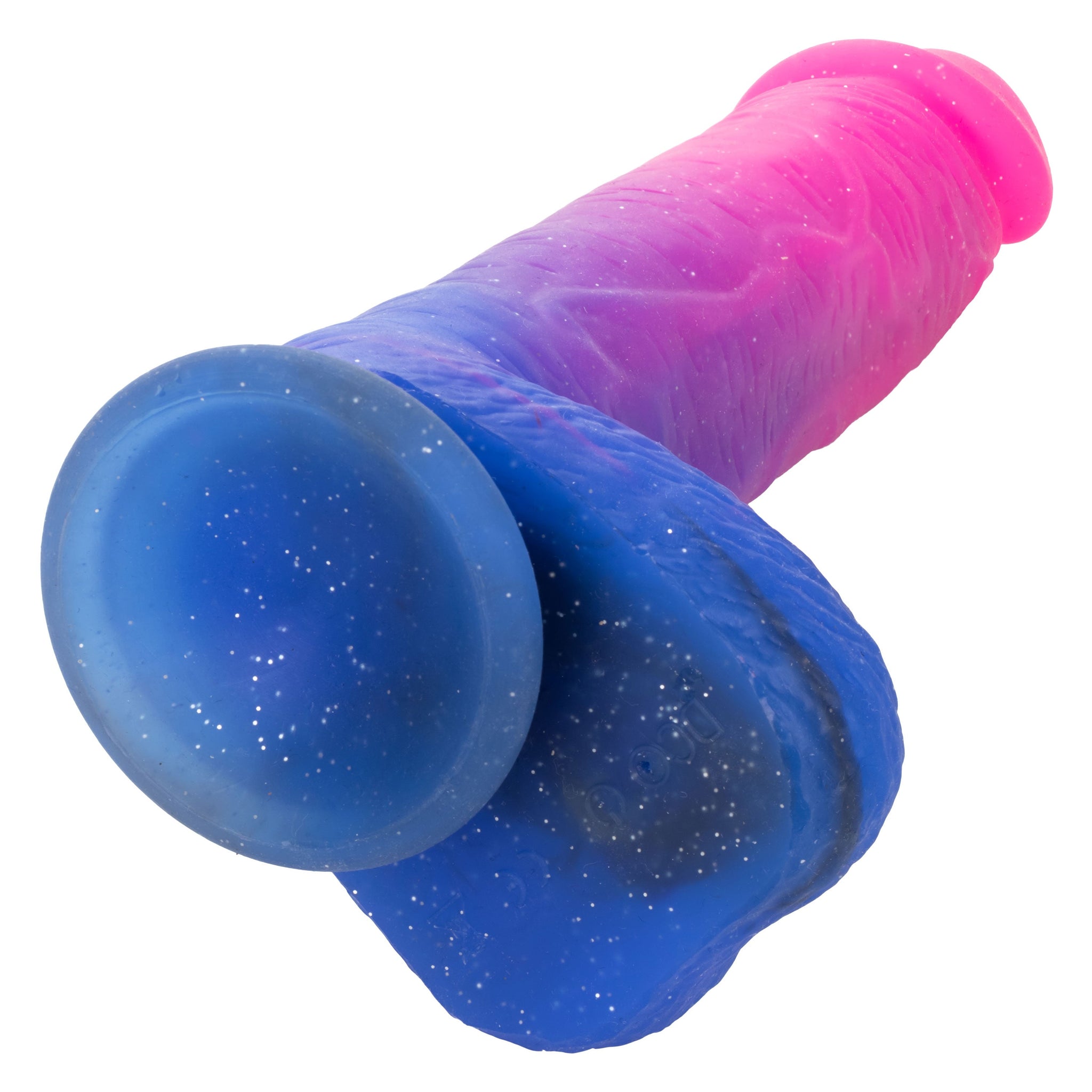 Naughty Bits Ombré Hombre XL Vibrating Dildo in Pink and Blue with Glitter Finish > Vibrators > Realistic Vibrators - Tophatter Daily Deals