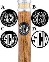 Custom Cane Engraving: Circle in Black Anodized Aluminum Walking Cane Engraving - Tophatter Daily Deals