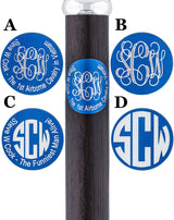 Custom Cane Engraving: Circle in Blue Anodized Aluminum Walking Cane Engraving - Tophatter Daily Deals