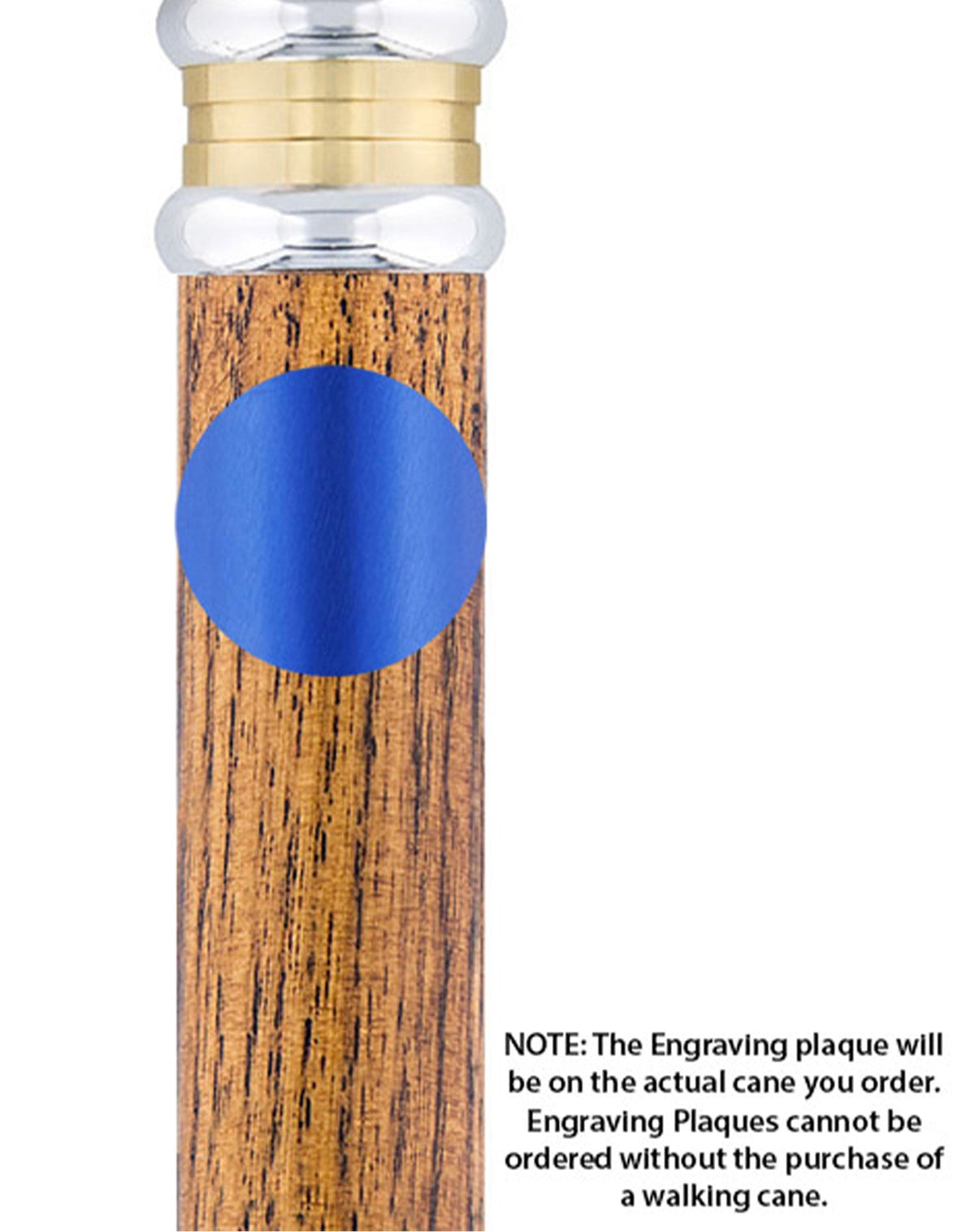 Custom Cane Engraving: Circle in Blue Anodized Aluminum Walking Cane Engraving - Tophatter Daily Deals