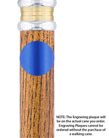 Custom Cane Engraving: Circle in Blue Anodized Aluminum Walking Cane Engraving - Tophatter Daily Deals