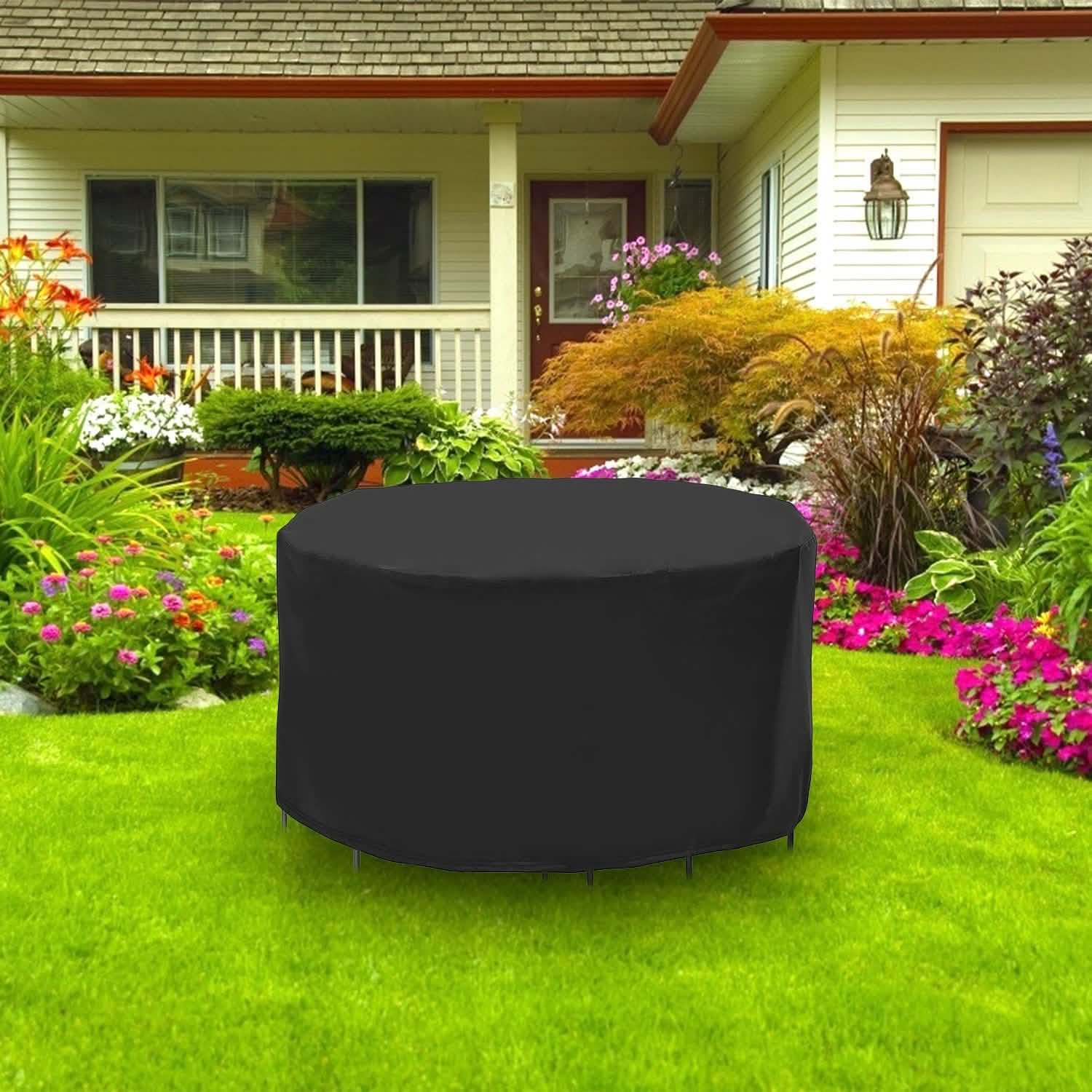 Circular Table Cover Outdoor Furniture Protector Garden & Patio - Tophatter Daily Deals