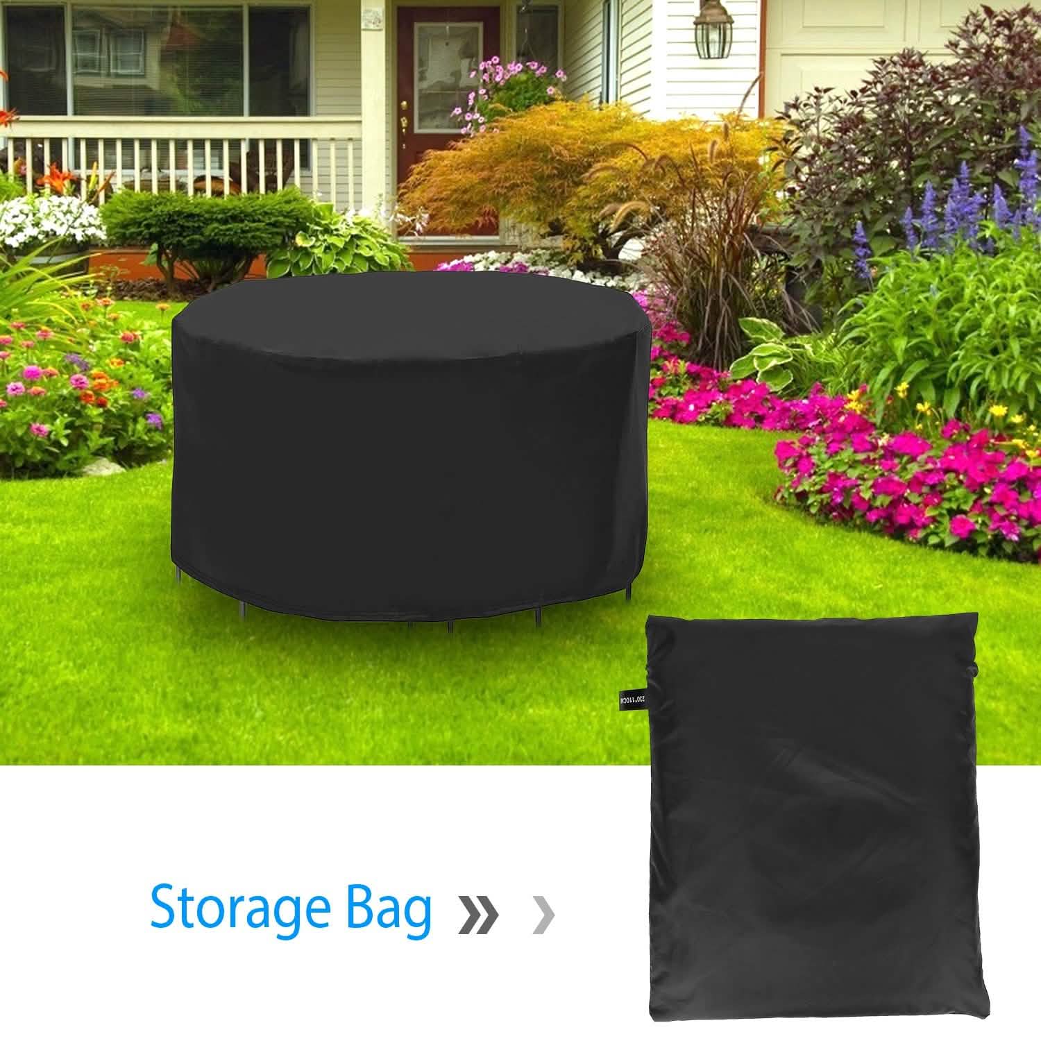 Circular Table Cover Outdoor Furniture Protector Garden & Patio - Tophatter Daily Deals