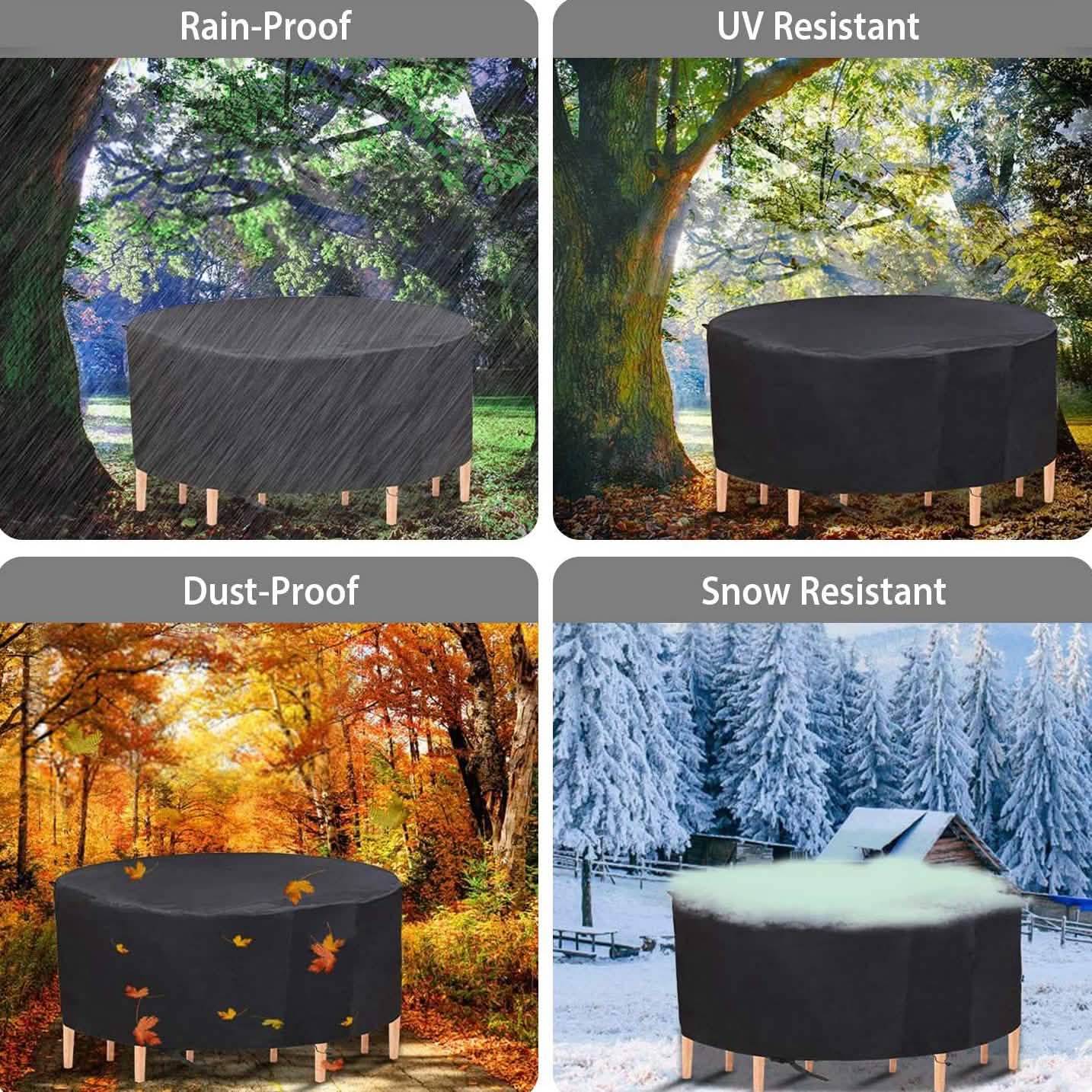 Circular Table Cover Outdoor Furniture Protector Garden & Patio - Tophatter Daily Deals