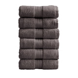 Cotton Terry Bath Towel Set - Cooper Collection Hand Towel (Pack of 6) Dark Grey Bath - Tophatter Daily Deals