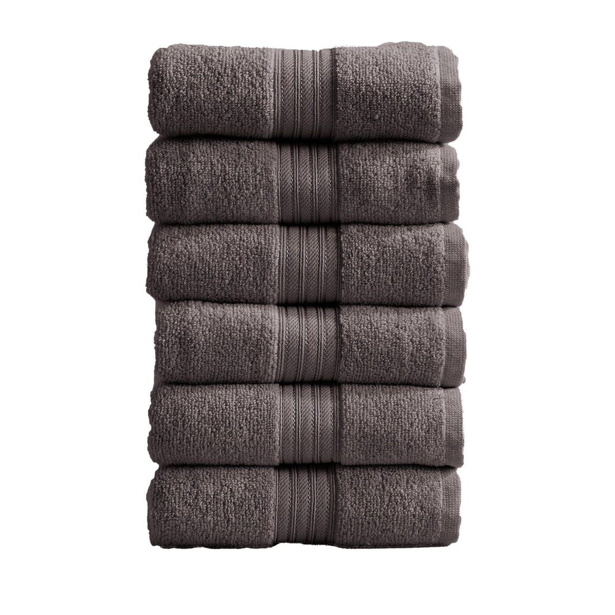 Cotton Terry Bath Towel Set - Cooper Collection Hand Towel (Pack of 6) Dark Grey Bath - Tophatter Daily Deals