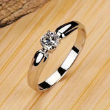 Classic 4-prong Set Round Zirconia Ring For Women 10 Rings - Tophatter Daily Deals