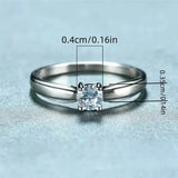 Classic 4-prong Set Round Zirconia Ring For Women Rings - Tophatter Daily Deals