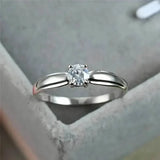 Classic 4-prong Set Round Zirconia Ring For Women Rings - Tophatter Daily Deals