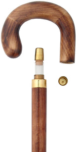 Beechwood Brandy/Smuggler Tourist Walking Cane with Beechwood Shaft and Brass Collar - Tophatter Daily Deals
