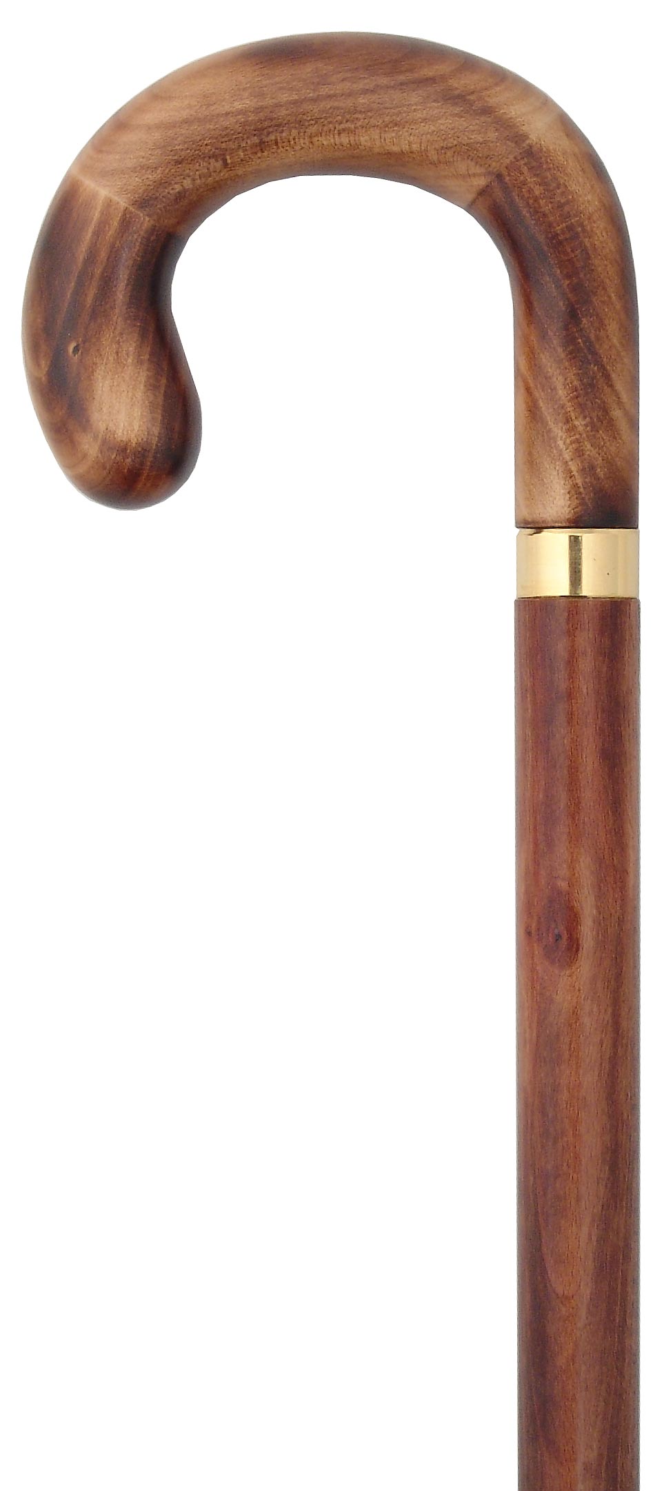 Beechwood Brandy/Smuggler Tourist Walking Cane with Beechwood Shaft and Brass Collar - Tophatter Daily Deals