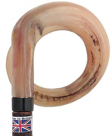 Curly Rams horn Handle Walking Stick With Blackthorn Shaft Irish Blackthorn Canes - Tophatter Daily Deals